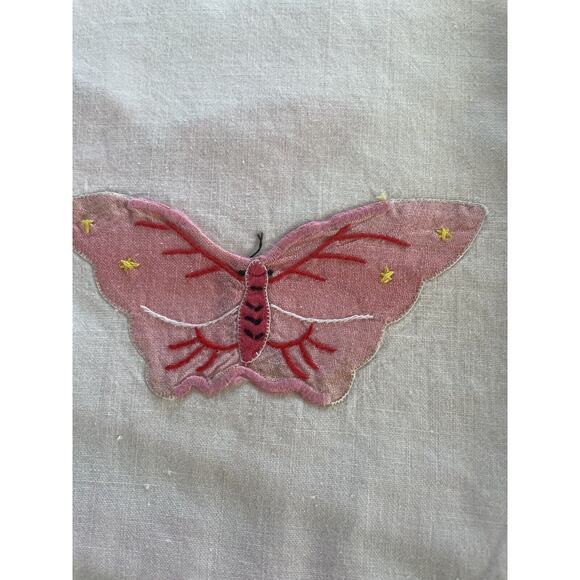 Vintage Pink Placemats Butterfly Applique Cotton Set of 4 Cottage Core - Picture 5 of 11